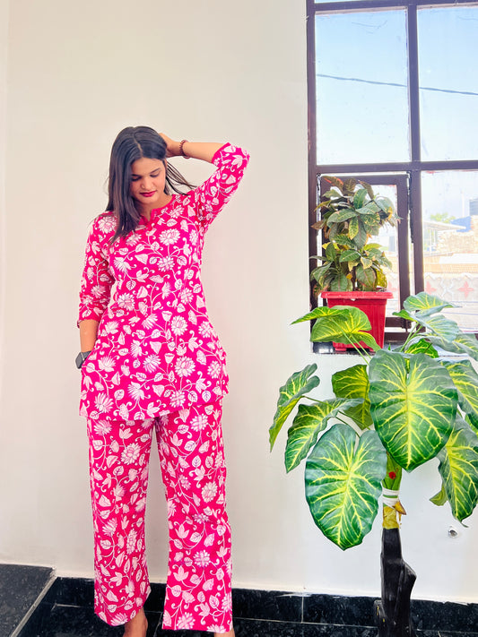 Pink floral Co-ord Sets