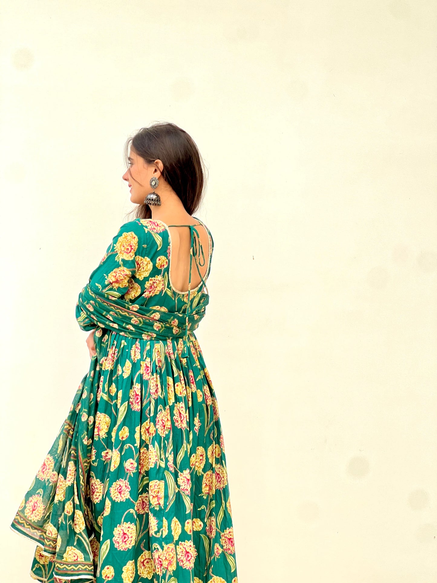 New Green Anarkali Set