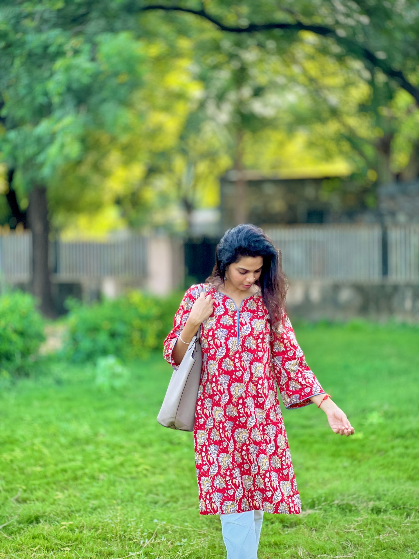 Red Gorgeous floral Kurti
