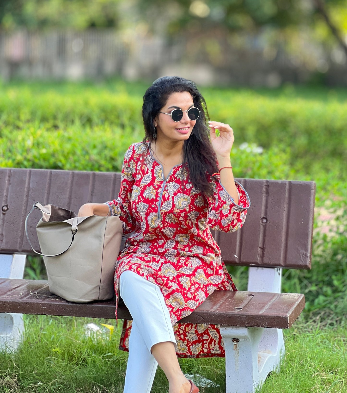 Red Gorgeous floral Kurti