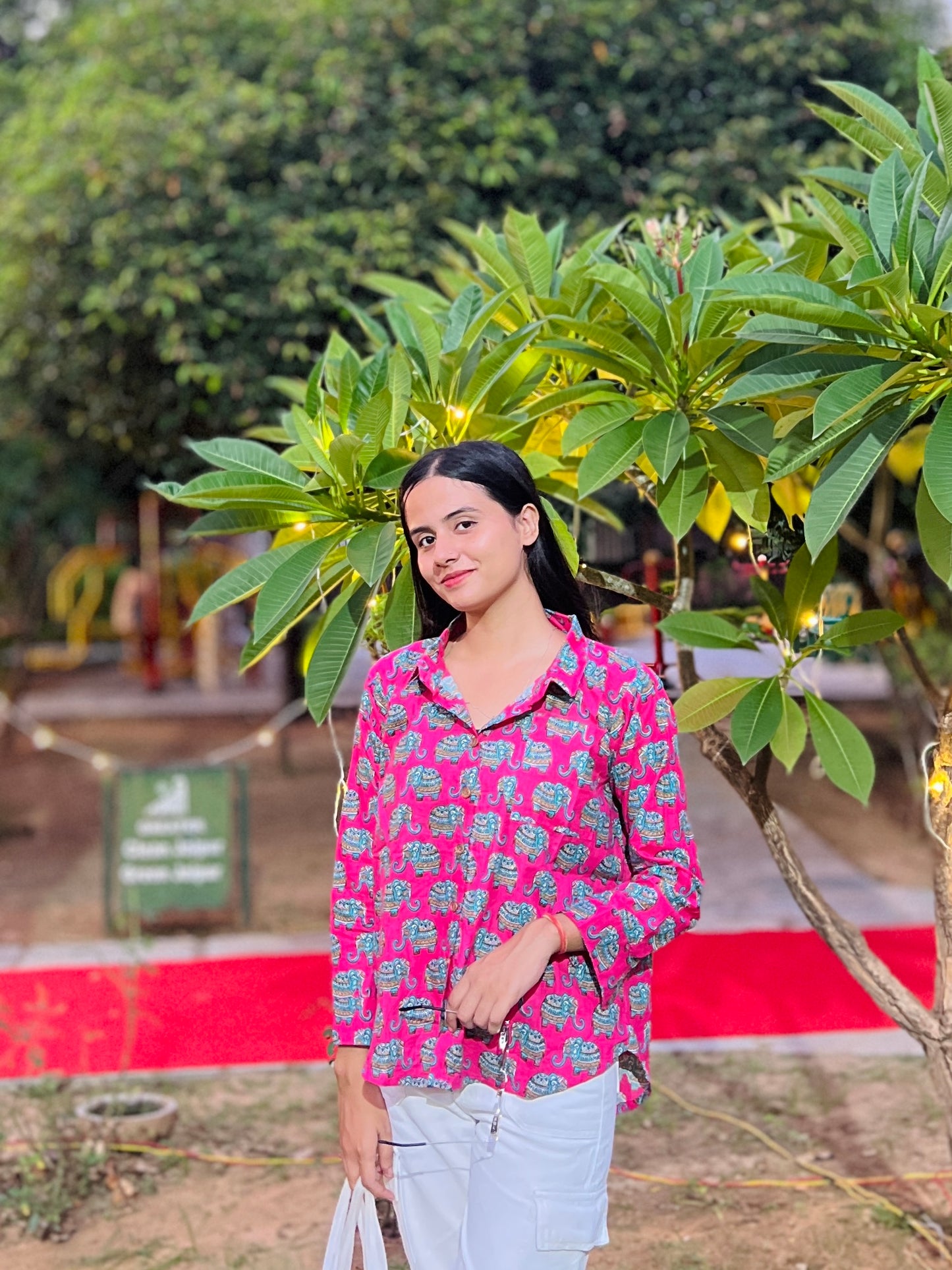 Pink Pattern full Sleeve Collared Shirt