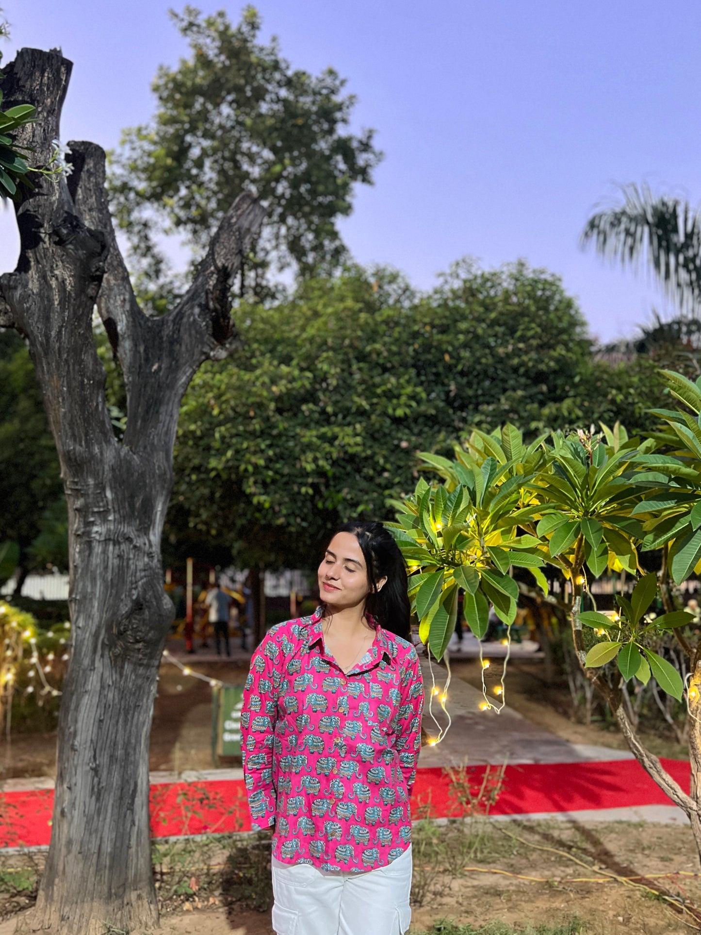 Pink Pattern full Sleeve Collared Shirt