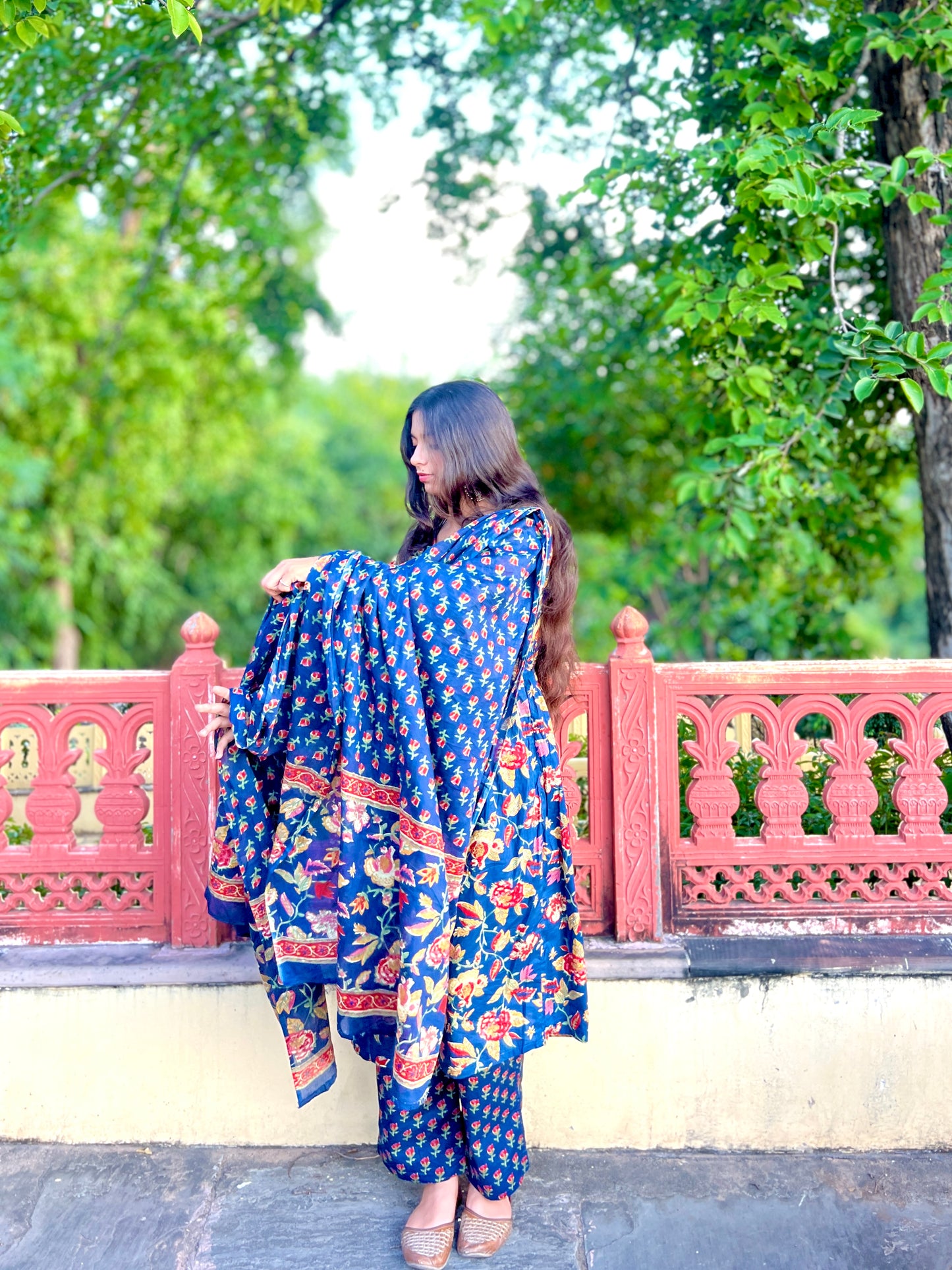 Blue floral Kurta Set