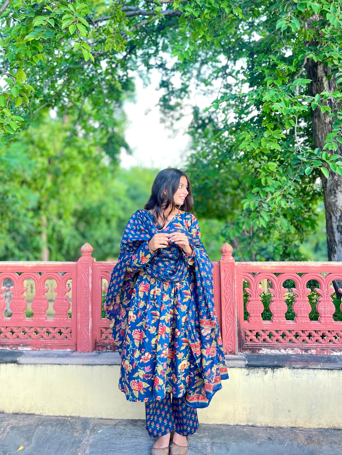 Blue floral Kurta Set