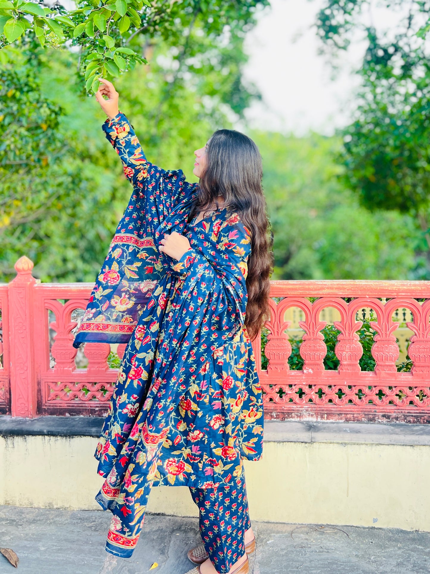 Blue floral Kurta Set