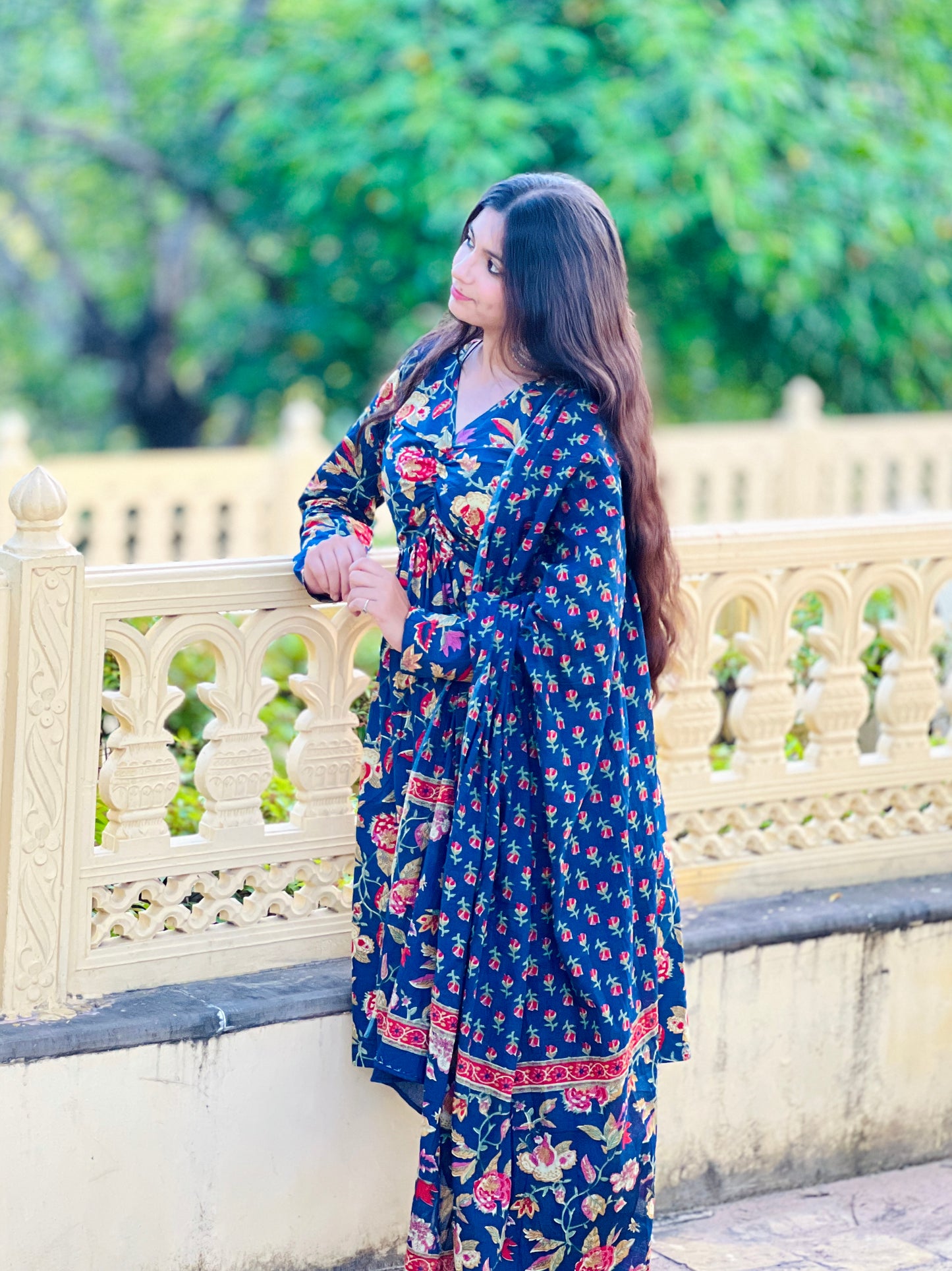 Blue floral Kurta Set