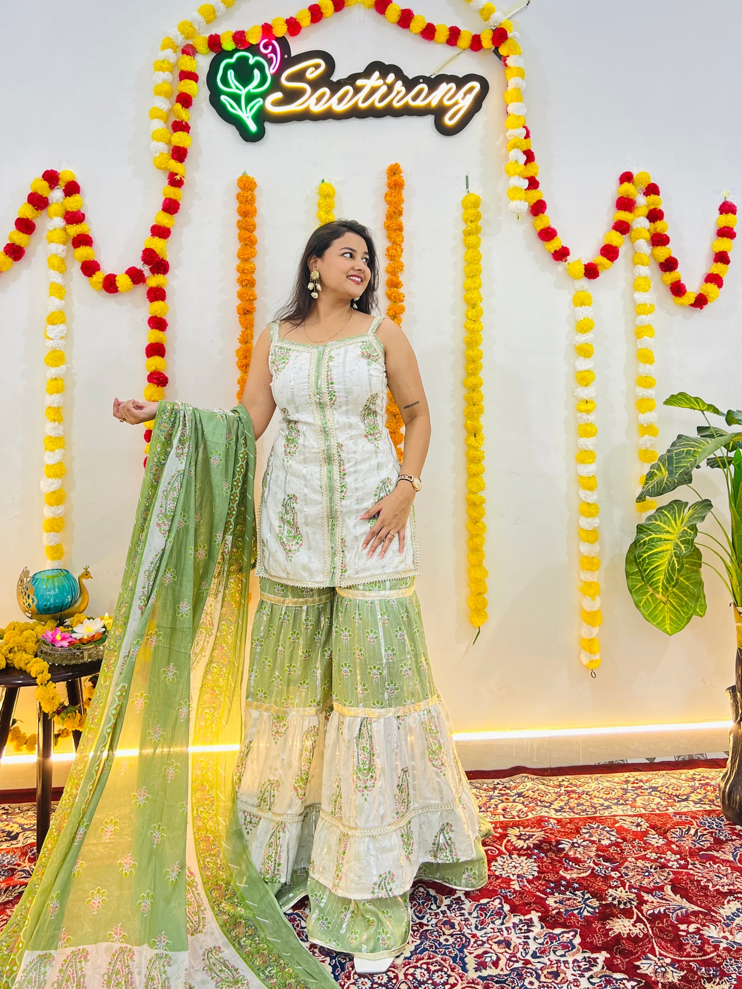 Light Green Shrara Suit