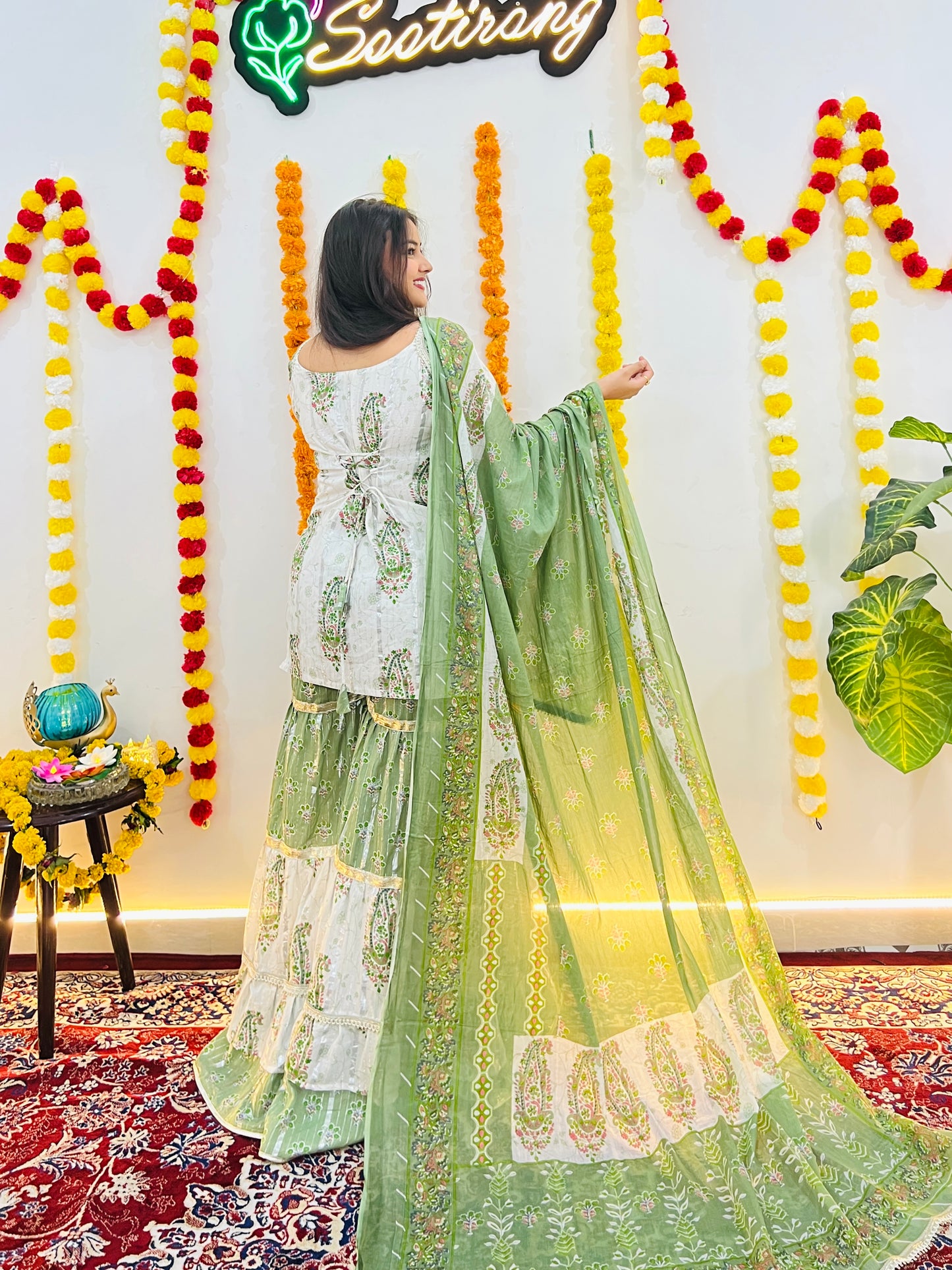 Light Green Shrara Suit