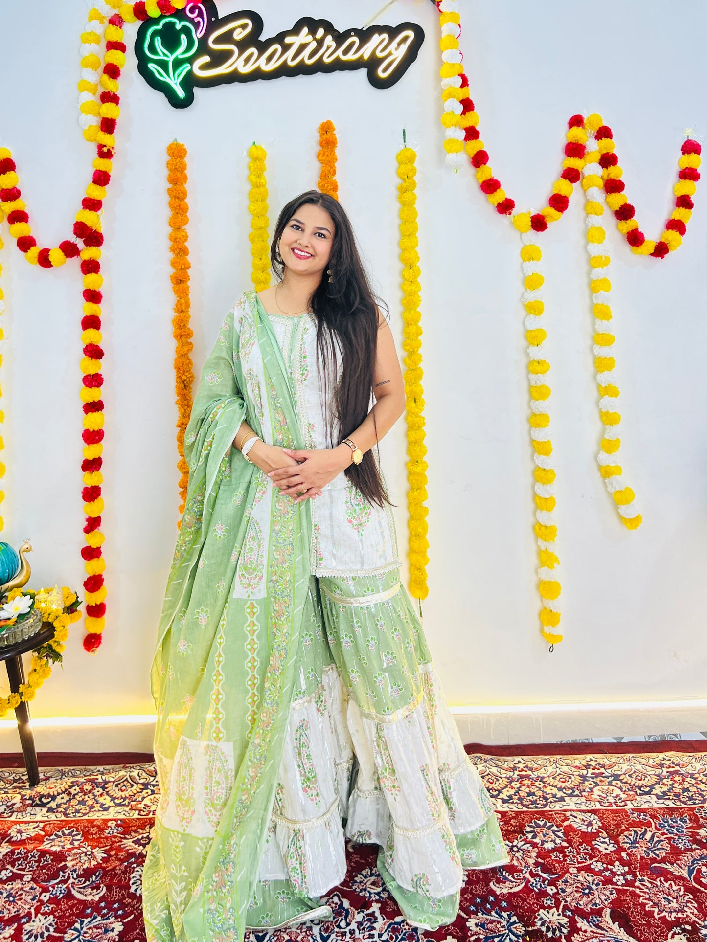 Light Green Shrara Suit