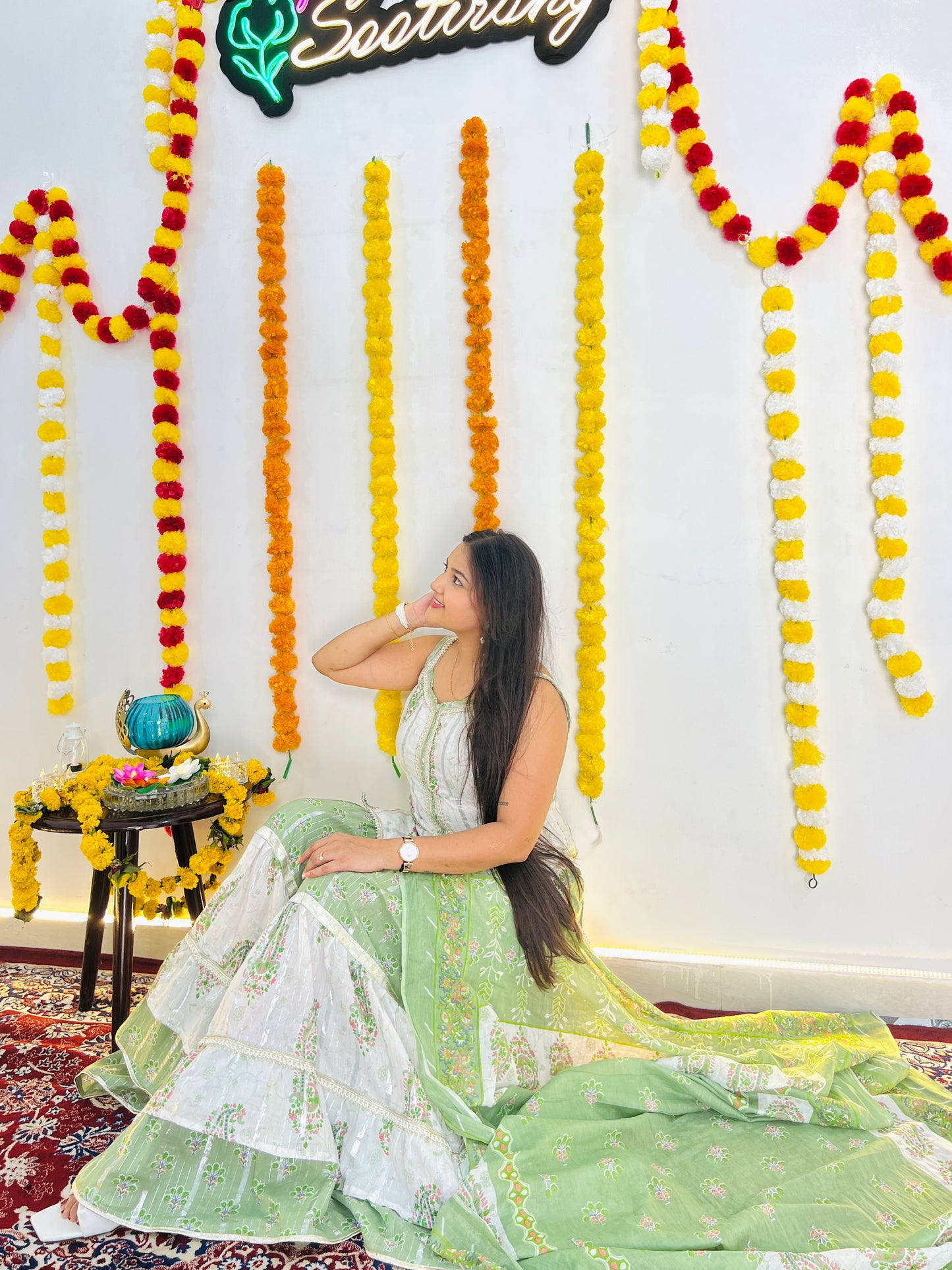 Light Green Shrara Suit