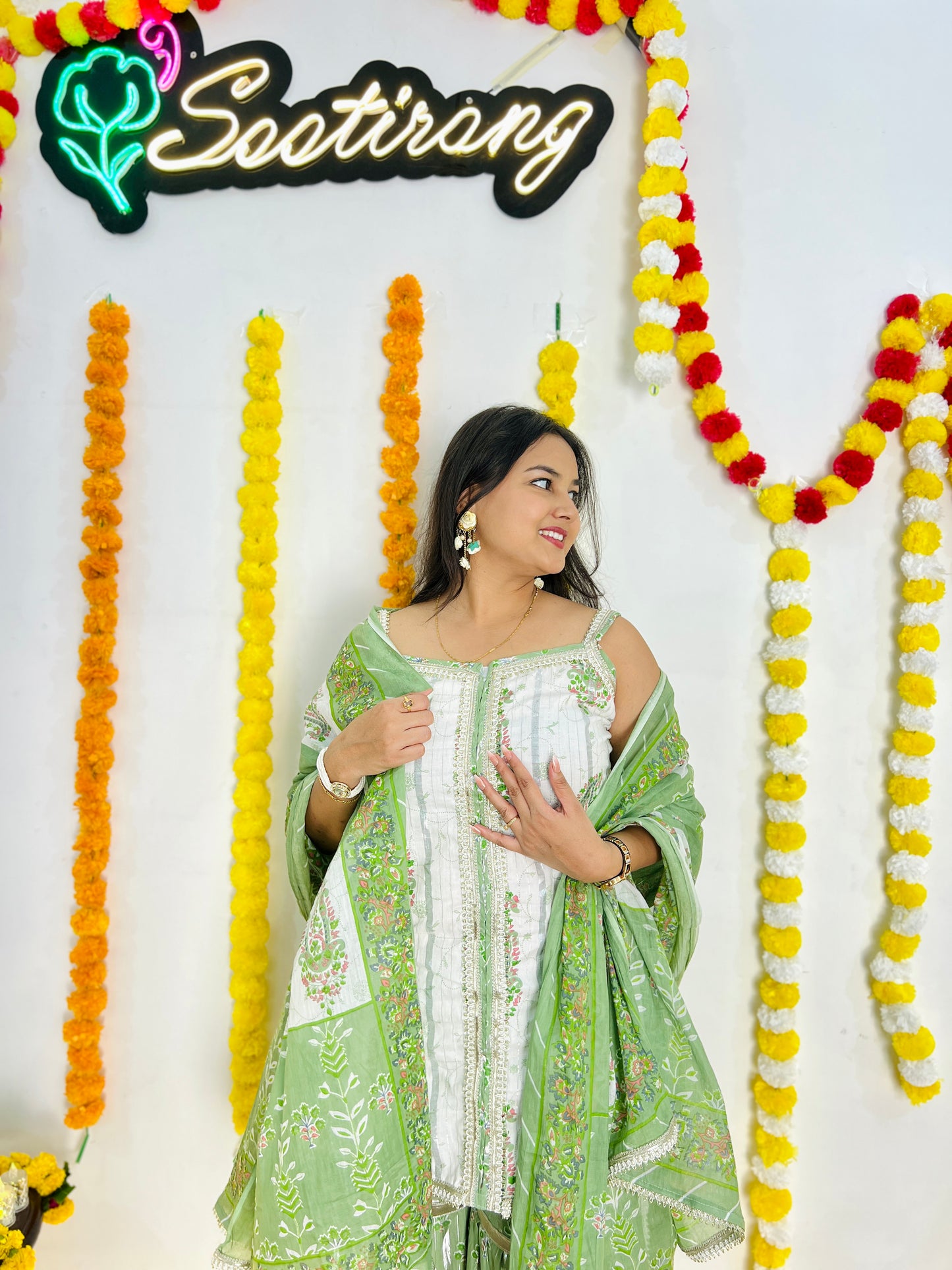 Light Green Shrara Suit