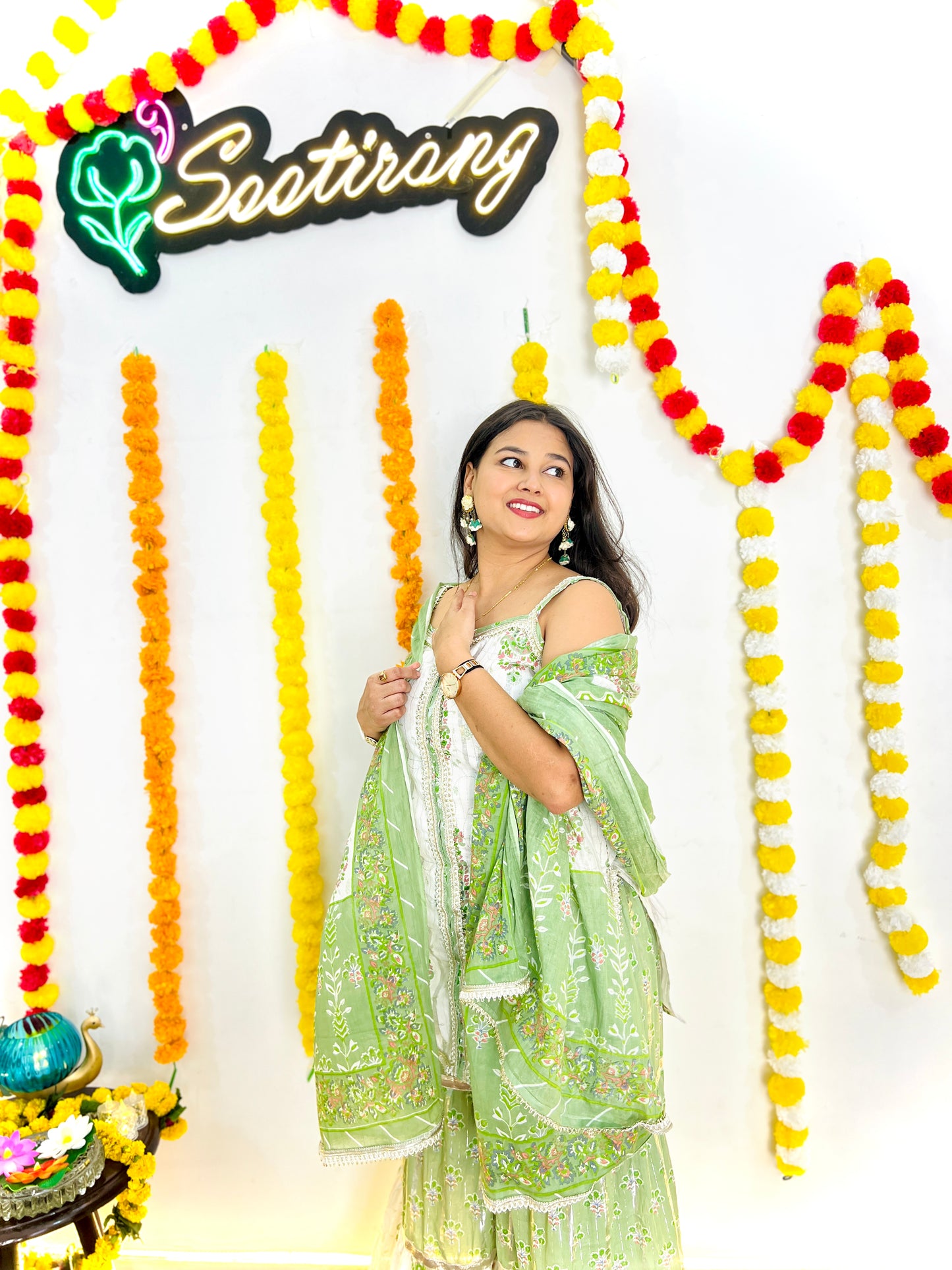 Light Green Shrara Suit