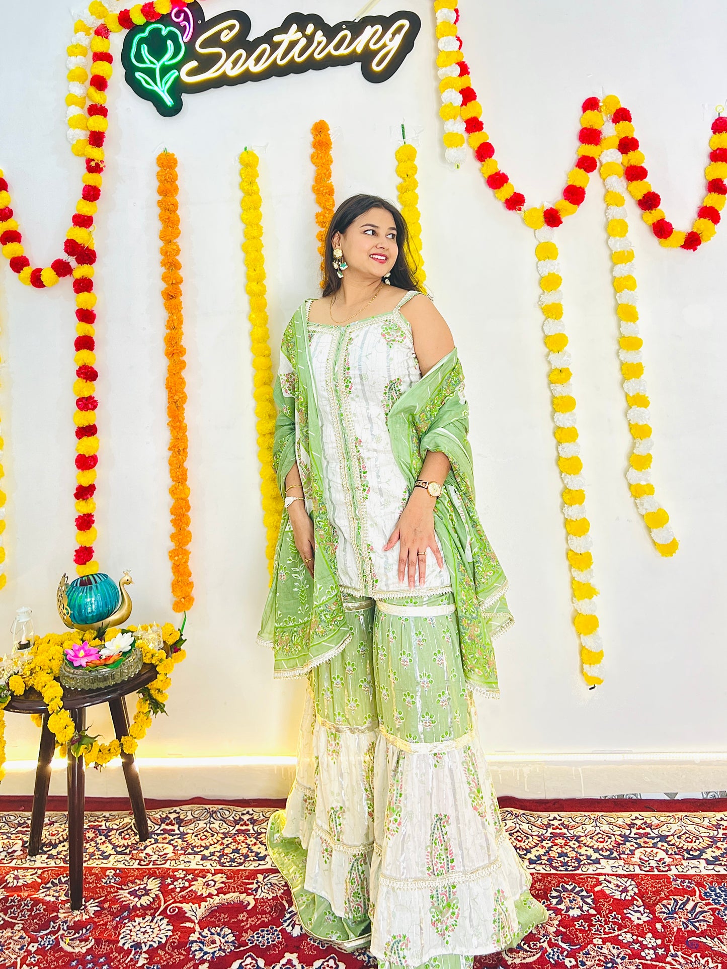 Light Green Shrara Suit