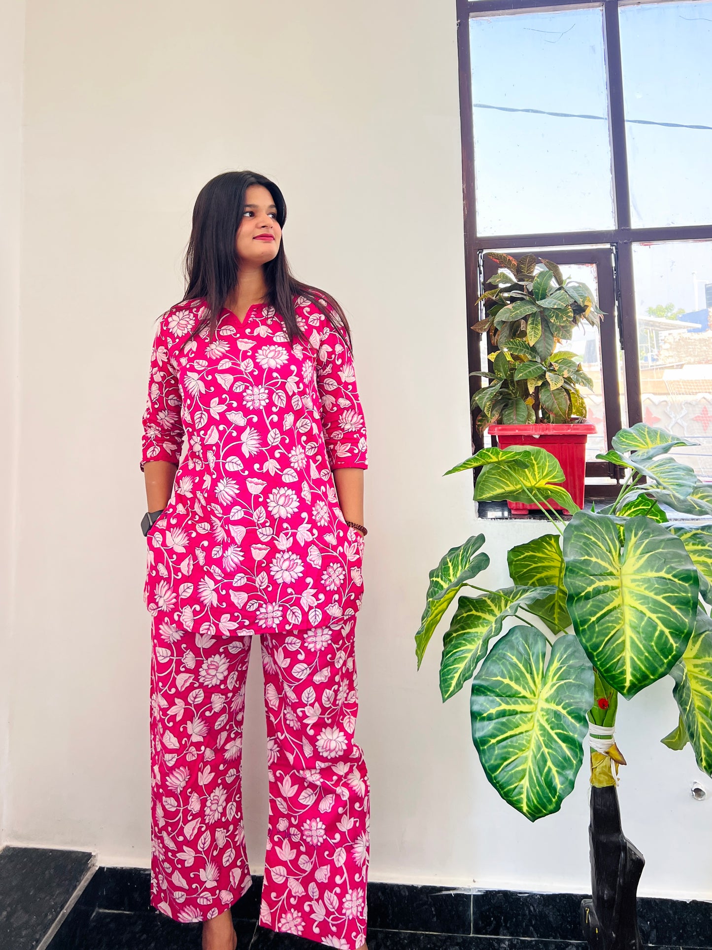 Pink floral Co-ord Sets