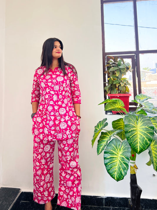 Pink floral Co-ord Sets