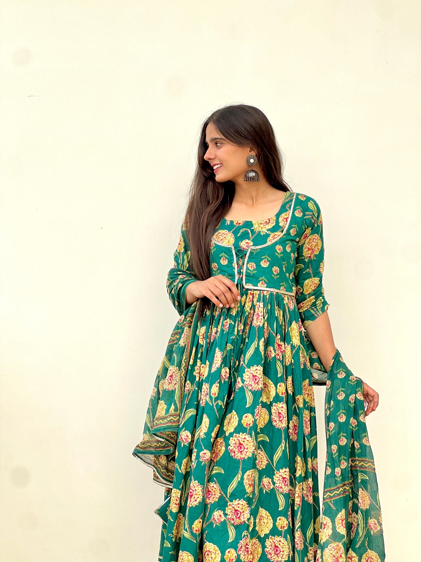 New Green Anarkali Set